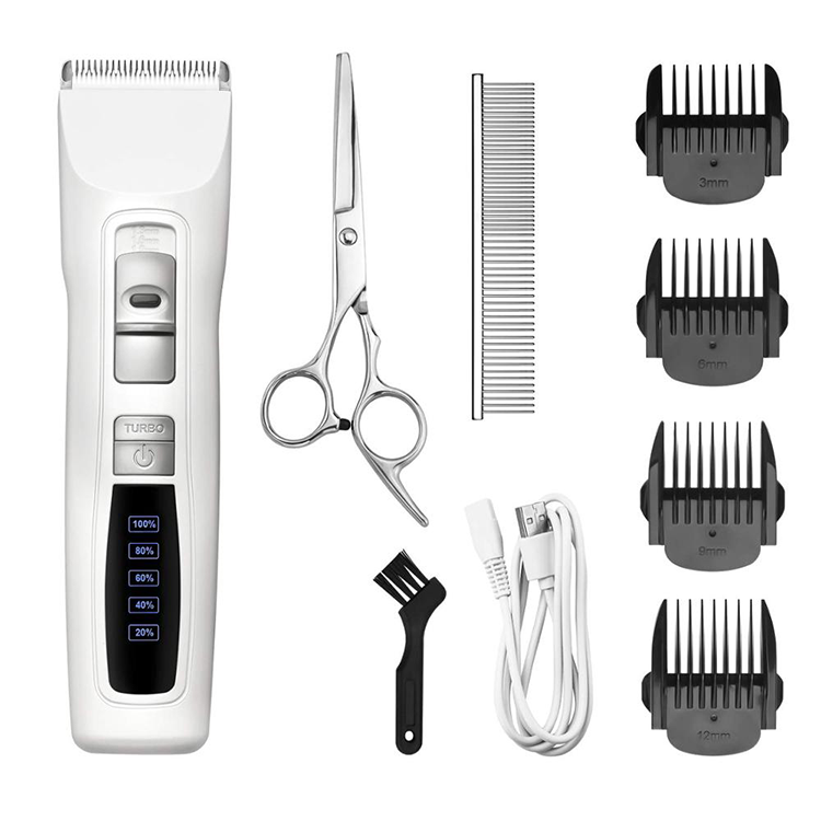 Rechargeable Cordless Electric Dog Hair Trimmer with Scissors Combs