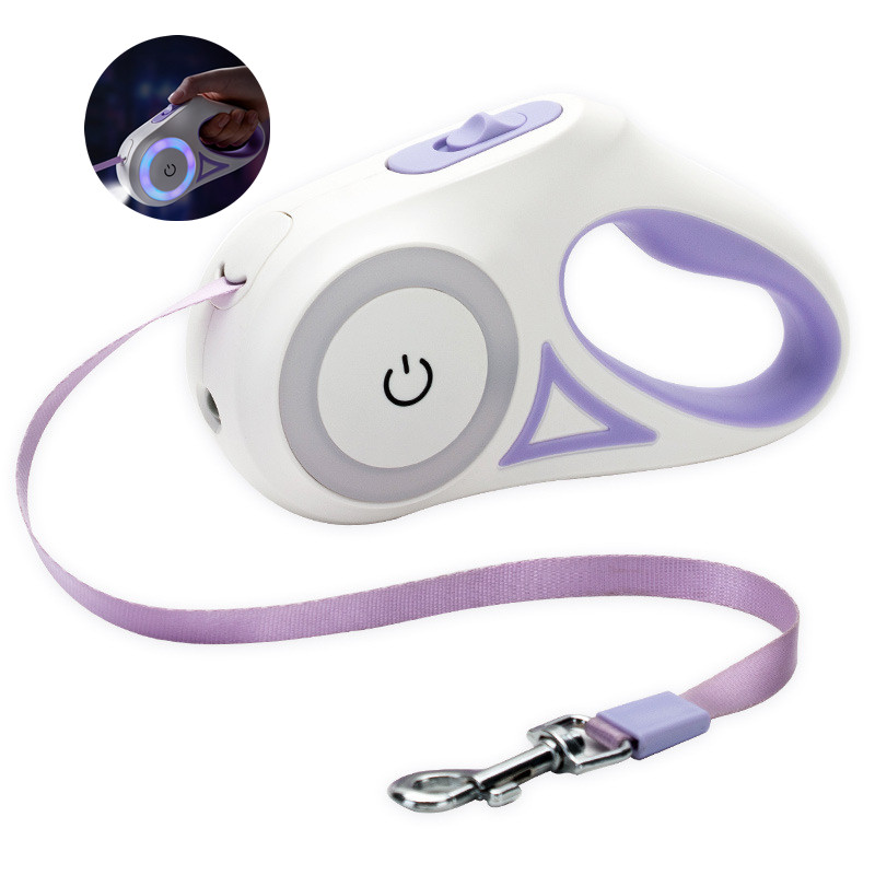 LED Flash Light Jogging Large Retractable Pet Dog Outdoor Leash Lead