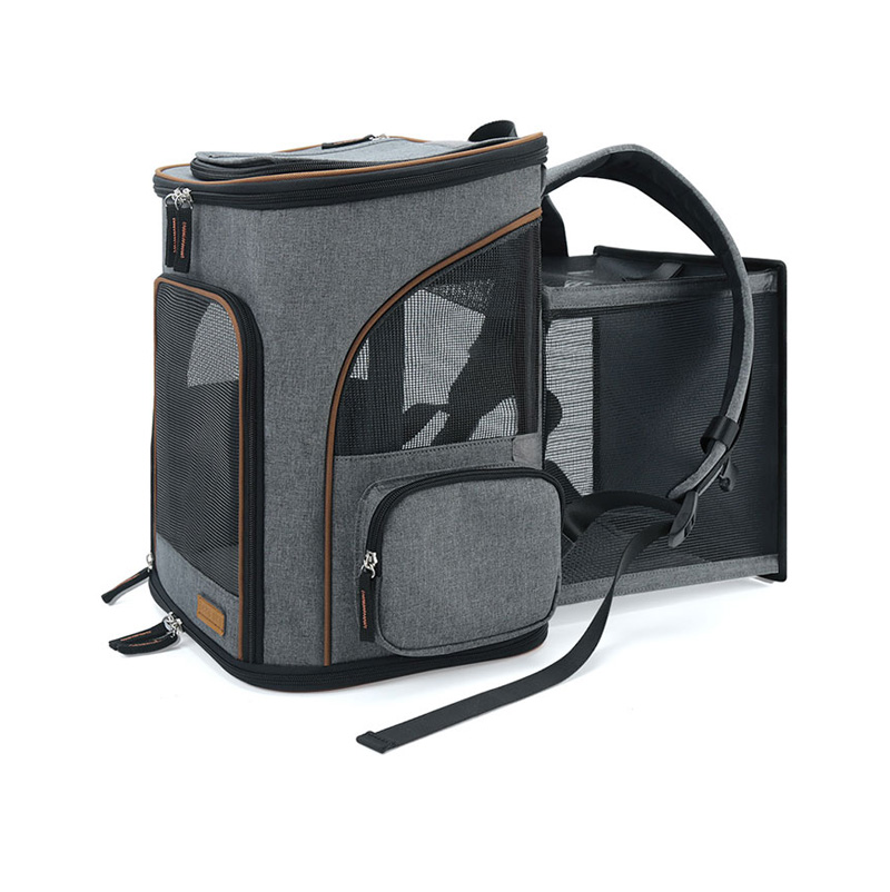 Portable and Breathable Double Shoulder Pet Carrier Backpack for Hiking Travel Camping Outdoor