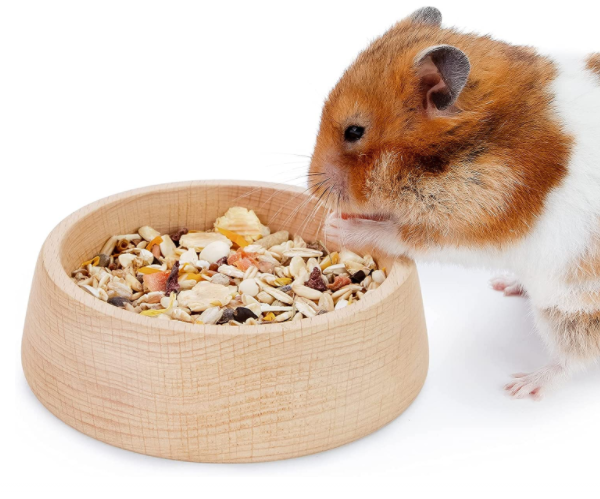 Hamster Bowl, Small Animal Food wooden Bowl and Water Dish Feeder for Hedgehog Hamster Guinea Pig Sugar Glider Rat Gerbil Mice