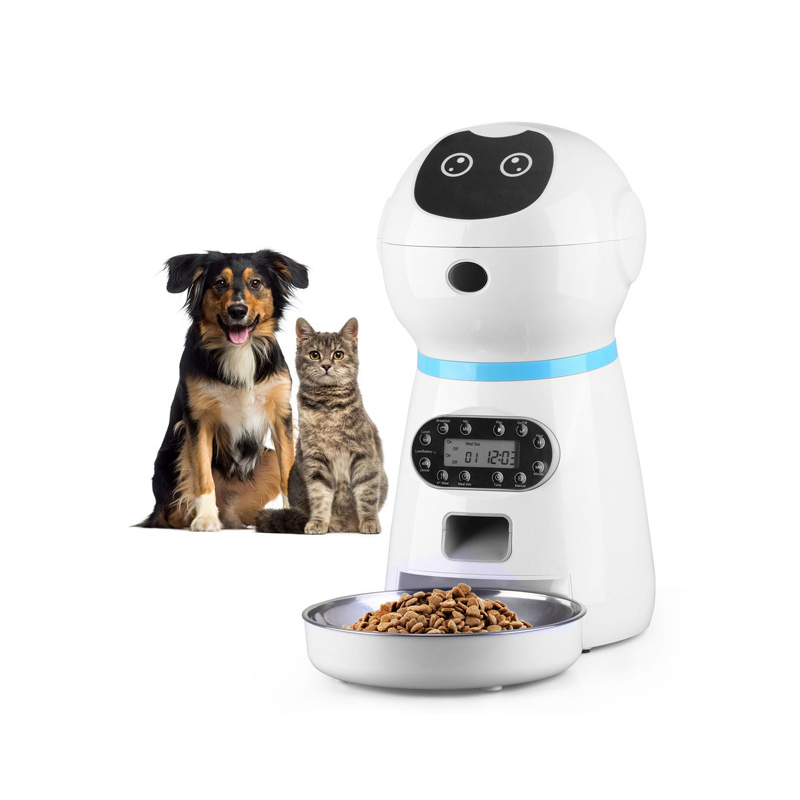 Robot Type Auto Pet Food Dispenser with Stainless Steel Bowl